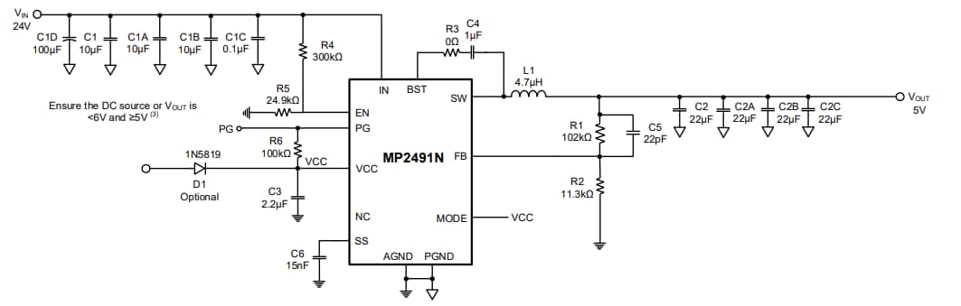 Schematic - Monolithic Power Systems (MPS) EVL2491N-QB-00A Evaluation Board